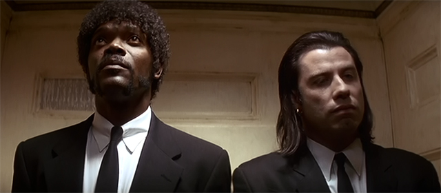 Samuel L. Jackson et John Travolta dans Pulp Fiction (1994)
