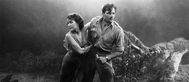 Fay Wray et Joel McCrea dans Les chasses du comte zaroff (1932)