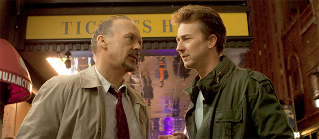 Michael Keaton et Edward Norton dans Birdman (2015)