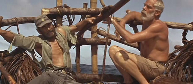 Toshiro Mifune et Lee Marvin dans Duel dans le Pacifique (1968)
