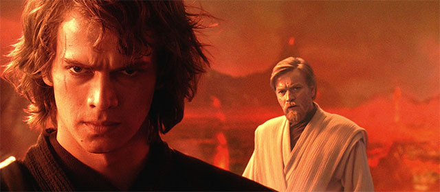Hayden Christensen et Ewan McGregor dans Star Wars Episode III : La Revanche des Sith (2005)