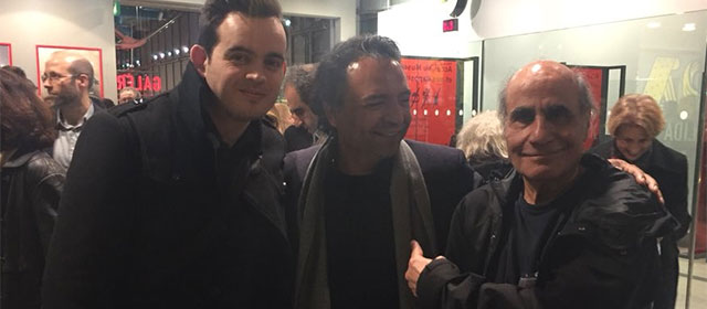 Avec Madjid Niroumand (acteur principal, au milieu) et Amir Naderi (réalisateur, à droite) après la séance