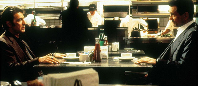 Al Pacino et Robert de Niro sur le tournage de Heat (1995)