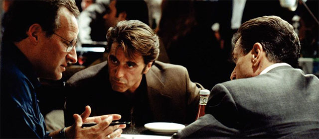 Michael Mann, Al Pacino et Robert de Niro sur le tournage de Heat (1995)