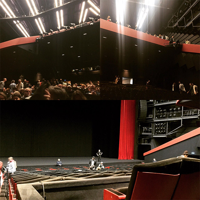 Vue de l'intérieur du Grand Théâtre Lumière, juste avant et juste après la séance de 8h30