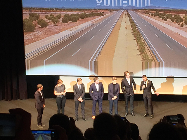 L'équipe du film avec, notamment, de droite à gauche, Robert Eggers, Robert Pattinson et Willem Dafoe (désolé pour la mauvaise qualité)